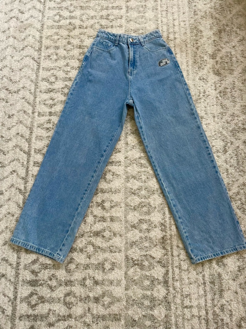 Aelfric Eden Baggy Wide Leg Skater Jeans - Size 25 - Light Stone Wash